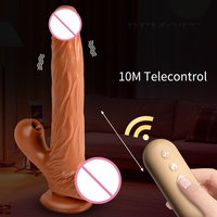 Gode réaliste télescopique Vibrateurs de gode télécommandés chauffant d'énormes jouets sexuels pour pénis Strapon