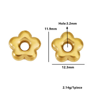 Stainless Steel Flower Pendant 3D Plated Jewelry Findings For <b>Necklace</b> Earrings DIY Accessories Wholesale - Product Image 3