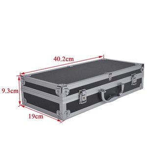 Metal Silver Black Aluminum Briefcase <b>Case</b> With Lock for Men 40.2x19x9.3cm - Product Image 1
