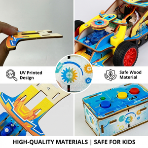 Nouvelle conception <span class=keywords><strong>de</strong></span> kit <span class=keywords><strong>de</strong></span> <span class=keywords><strong>voiture</strong></span> télécommandée écologique, <span class=keywords><strong>voiture</strong></span> télécommandée en bois DIY pour la maternelle, jouets éducatifs pour enfants, jouets éducatifs pour l'apprentissage des enfants - Product Image 3