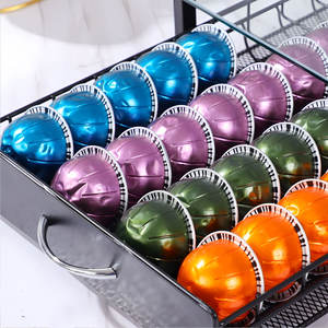 Soporte para cápsulas de café de cocina moderna, organizador de cajones, cápsulas de café de hierro de Metal de vidrio, 40 Uds., almacenamiento de cápsulas de café - Product Image 2