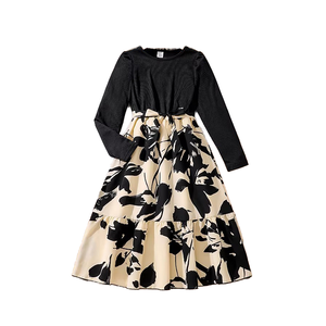 여아 어린이 우아한 여름 무릎 길이 원피스 이국적인 꽃 프린트 캐주얼 O-넥 스타일 휴일 캐주얼 외출 ODM - Product Image 5