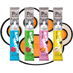 I più venduti 15g di cibo umido per Snack per gatti strisce di carne biologica e <span class=keywords><strong>proteine</strong></span> della frutta direttamente dalla fonte - Product Image 1