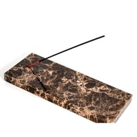 Porte-encens en marbre noir Marquina WeiVibe, finition polie, approvisionnement en gros OEM pour spa, méditation, décoration intérieure