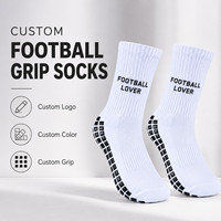 Chaussettes de sport personnalisées à thème football pour hommes, blanches, respirantes, antidérapantes, durables, pour l'entraînement