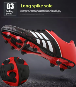 <span class=keywords><strong>Botas</strong></span> de Fútbol, Zapatos de Fútbol para Niños, Zapatos de Futsal para Entrenamiento en Interiores, Parte Superior de PU con Tacos Largos, Suela de Goma, Calzado de Fútbol - Product Image 3