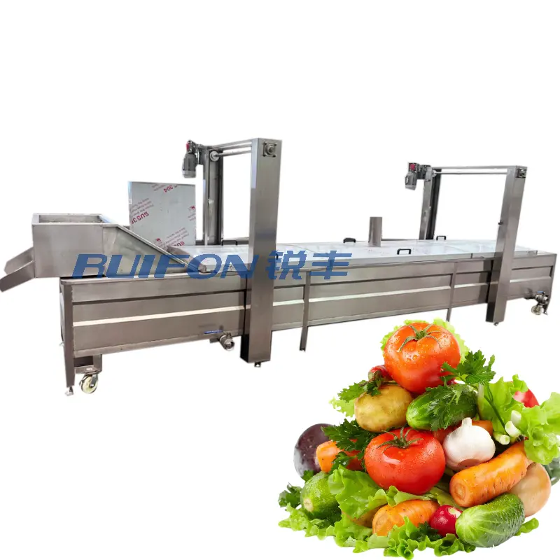 Lebensmittelprozessor effiziente Obst- und Gemüse-Blanchiermaschine Radies Pfeffer Gemüse Warmwasser-Blanchierlinie