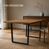 Support de table en métal noir, pièces de meubles industriels minimalistes
