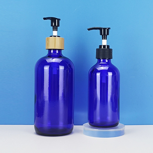 Stocked 500ml/16oz Transparent amber Boston round Glass <b>Mist</b> Spray <b>Bottle</b> Empty & Refillable with Trigger Pump Sprayer - Product Image 5