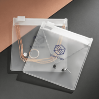 Vente en gros de sacs à fermeture éclair pour bijoux, petits, mignons, recyclables, personnalisables, en PVC mat, réutilisables, avec logo imprimé, pochette d'emballage pour boucles d'oreilles