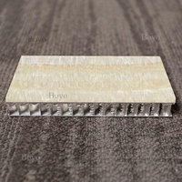 Feuille de marbre composite légère jaune miel blanc avec support en aluminium nid d'abeille