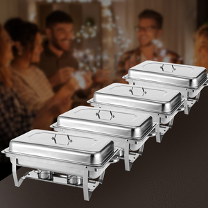 Edelstahl Chafing Dishes Buffet-Set Speisenwärmer für Partys & Events Wärme- und Aufbewahrungsausrüstung - Product Image 2