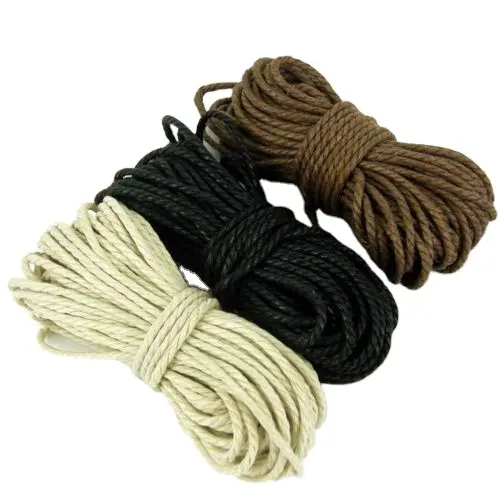 Rope 2mm Twisted Cotton Cord Yarn Macrame 10m Black Brown Natural