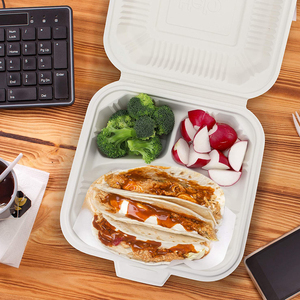 Envase Ecológico Biodegradable de 8 Pulgadas para Comida para Llevar, Caja de Almuerzo Tipo Concha, Caja <span class=keywords><strong>BIOPACK</strong></span>, Apto para Microondas - Product Image 3