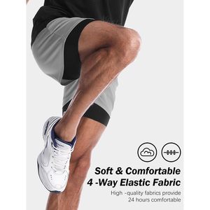 FOXA Short de sport pour homme avec doublure 5,7 pouces, léger, en maille, pour la course à pied, séchage rapide, respirant, avec poches - Product Image 5