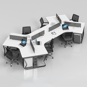 <span class=keywords><strong>Scrivania</strong></span> da Ufficio Moderna in Legno Modulare, Postazione di Lavoro per 3 Persone <span class=keywords><strong>con</strong></span> Spazio di Archiviazione - Design Durevole - Product Image 1