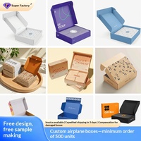 Boîtes d'avion colorées personnalisées, boîtes pliables en carton ondulé épais imprimé de haute qualité, boîtes vides, boîtes à bijoux