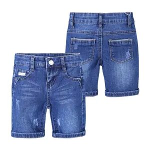 Children short pants stock pure stretch design kids denim quarter pants boys denim shorts