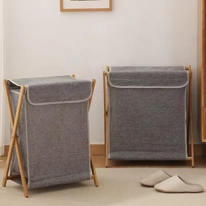 Hộ gia đình giặt giỏ với nắp quần áo bẩn lưu trữ Giỏ Lớn giặt giỏ có thể gập lại giặt cản trở - Product Image 2