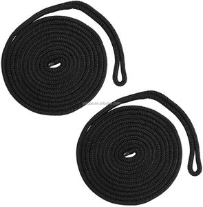 Nylon dupla corda trançada docking linha âncora corda branca/cor do ouro personalizado logotipo corda marinha para barco