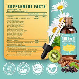 Gotas de Apoyo Digestivo <span class=keywords><strong>19</strong></span> en 1 de Marca Privada con Extractos Herbales, Enzimas de Fibra, Suplemento Líquido para la Salud Intestinal - Product Image 4
