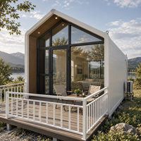 Maisonnette modulaire triangulaire portable en forme de A avec terrasse extérieure pour hébergement en camping