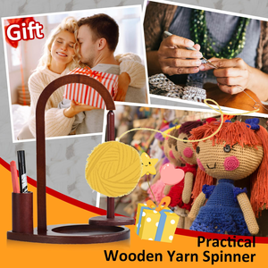 Soporte Magnético de Madera <span class=keywords><strong>para</strong></span> Hilos, Organizador Giratorio <span class=keywords><strong>para</strong></span> Tejer y Hacer Ganchillo, Tazón <span class=keywords><strong>para</strong></span> Hilos Antienredos, Soporte de Nogal - Product Image 6