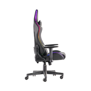 <span class=keywords><strong>Silla</strong></span> Ergonómica Giratoria para Juegos, <span class=keywords><strong>Silla</strong></span> con <span class=keywords><strong>Luces</strong></span> LED RGB, Diseño Especial con Espalda Reclinable de Cuero PU Combinado para Jugadores, Novedad - Product Image 4