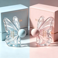 Flacon de parfum en verre à sertir carré ou rectangulaire au design unique et personnalisé, 50 ml/100 ml, transparent, avec pulvérisateur de luxe pour homme