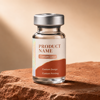 Étiquettes holographiques personnalisées pour flacons de 5 ml et 10 ml, étiquettes imperméables pour flacons en verre