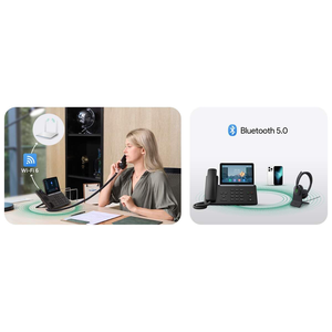 โทรศัพท์ไอพีไร้สาย Yea-link รุ่น SIP-T87W หน้าจอสัมผัส <span class=keywords><strong>7</strong></span> นิ้ว ระดับผู้บริหาร รองรับ 16 สาย SIP WiFi6 Bluetooth5.0 พอร์ต Gigabit PoE คู่ โทรศัพท์ตั้งโต๊ะ VoIP - Product Image 4