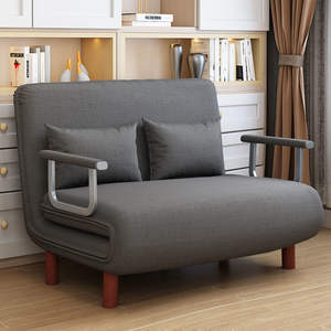 Sofá <span class=keywords><strong>Cama</strong></span> Plegable de Tela Minimalista Moderno con Estructura Metálica, Mueble Multiusos Convertible <span class=keywords><strong>para</strong></span> Sala de Estar y Dormitorio - Product Image 1