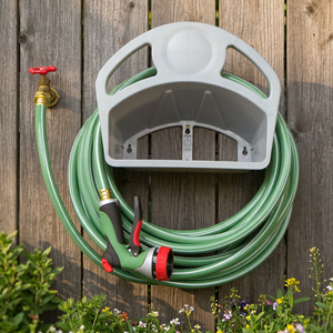 Soporte de plástico para manguera de jardín, para montar en la pared, para uso doméstico, enrollador de almacenamiento - Product Image 3