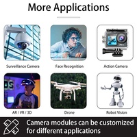 Modul Kamera CMOS Warna OV12895 Kecepatan Tinggi 12 Megapiksel 60fps Sensor Lensa Fisheye Sudut Lebar 150 Derajat AR VR Drone Mipi FF 4K