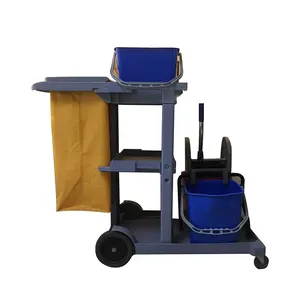 High Quality Plastic Industrial Street Cleaning Trolley Premium Cleaning Cart