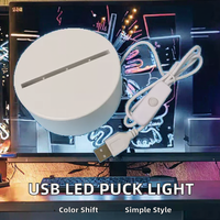 Lampe LED USB Minimaliste pour la Nuit, Base pour Imprimante 3D Domestique, Kit Lampe Bambulab 001, Lampe LED Blanc Chaud