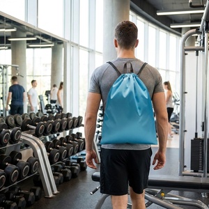 High Quality Custom 420D Polyester Nylon <b>Drawstring</b> <b>Backpack</b> Fashion Waterproof Gym Sport Cinch Sacks Logo Shopping Bags - Product Image 4