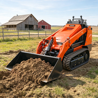 Chargeuse compacte HUALITONG V1000 certifiée CE avec moteur diesel Kubota/Perkins, livraison rapide, chargeuse frontale et accessoires