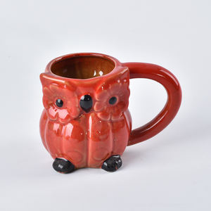 Taza Híbrida de Cerámica con Diseño de Búho y Calabaza, Taza de 16 oz con Esmalte Reactivo para Cerveza, Café y Té, Vajilla Creativa con Diseño de Animales para Halloween - Product Image 1