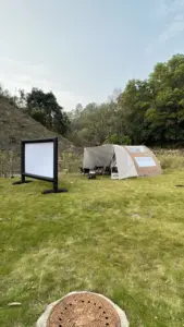 Écran de projection gonflable pour fête de camping