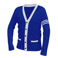 Benutzer definierte Kleidung Hersteller Männer Classic Langarm Uniform Color Block Strick pullover Button V-Ausschnitt Unisex Cardigan Sweater