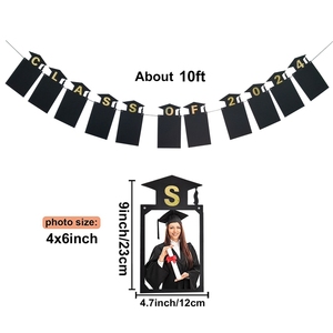 Hstyle Enfant Graduation Cadeau Décorations Félicitations Grad Photo Bannière <span class=keywords><strong>Classe</strong></span> de 2024 <span class=keywords><strong>Maternelle</strong></span>-12 Grade Photo Bannière Décorations Murales - Product Image 4