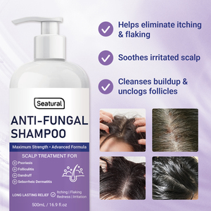 Shampoo antifongique pour le soin du cuir chevelu, pour les irritations, la sécheresse et les pellicules, formule à base de plantes, apaise le cuir chevelu sec et irrité - Product Image 4
