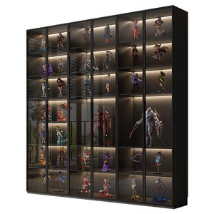 Luxe op maat gemaakte glazen vitrinekast met LED-verlichting |   Vitrine voor verzamelfiguren met aluminium frame voor thuis en winkels - Product Image 5