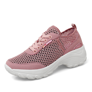 Chaussures de course à <span class=keywords><strong>talon</strong></span> <span class=keywords><strong>compensé</strong></span> pour femmes, chaussures de course sur route, chaussures de jogging, chaussures de course sur piste, chaussures en toile, maille respirante, trous d'aération, hauteur accrue - Product Image 3