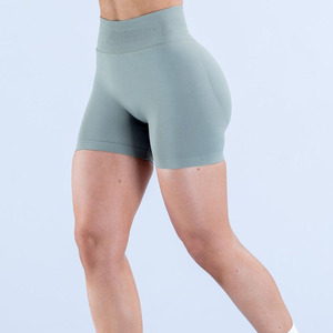 Haute qualité femmes XL <span class=keywords><strong>taille</strong></span> haute nude sentiment respirant séchage rapide sans couture solide Nylon <span class=keywords><strong>sport</strong></span> Fitness Yoga Shorts - Product Image 3