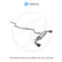 YT sistem knalpot baja tahan karat, kinerja tinggi setengah belakang untuk BMW F20 125i 2.0T B48