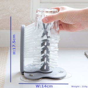 Cepillos de Plástico para Lavar Botellas y Vasos de Vidrio, Ventosas Giratorias, Limpieza con Cepillo, Accesorios de Cocina para el Hogar - Product Image 2