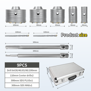 Tùy chỉnh đường kính lớn thêm dài SDS Shank Carbide nghiêng lỗ bê tông thấy lõi khoan bit cho khoan tường dày lỗ sâu - Product Image 2