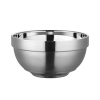Bol pour enfants en acier inoxydable de qualité alimentaire à double paroi, platine, pour la maison, pour la soupe, le riz, design minimaliste moderne